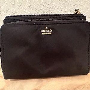 Kate Spade black nylon travel jewelry pouch